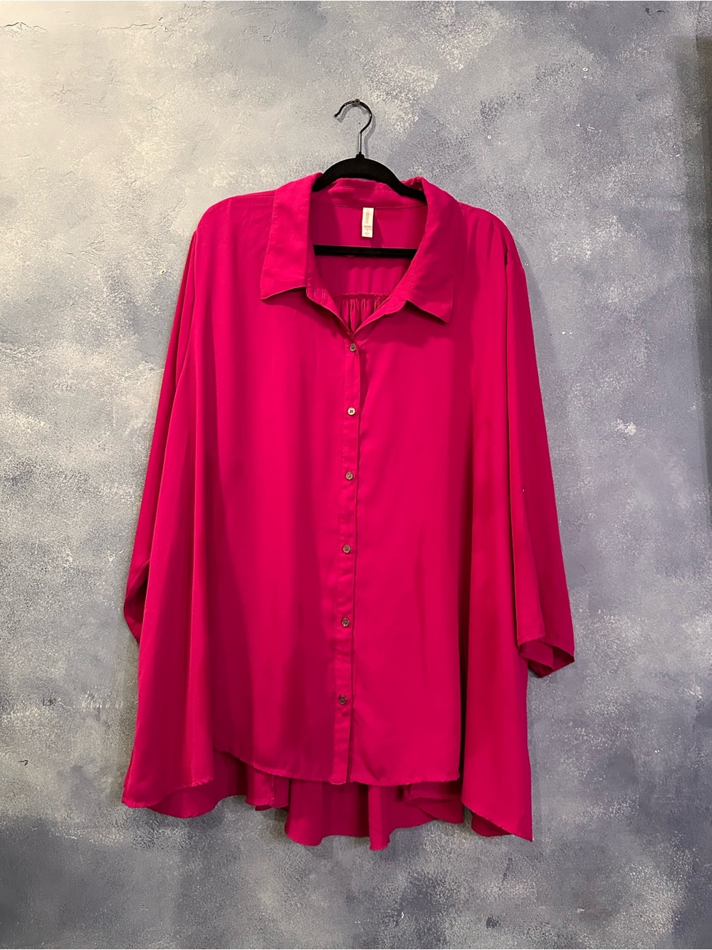 Xhilaration Bright Fuchsia Button-Down Blouse